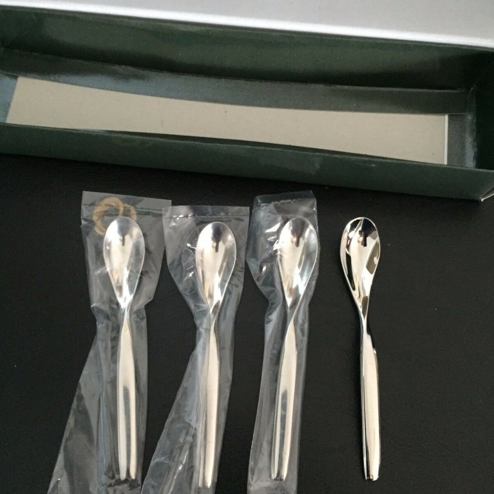 New Sasaki Double Helix Demi tasse espresso spoons set/4